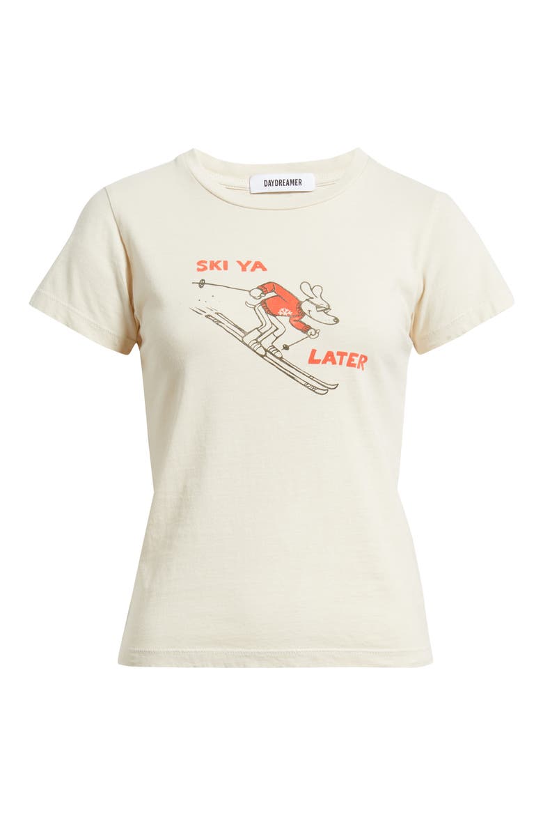 Ski Ya Later Headliner Cotton Graphic T-Shirt, Alternate, color, DIRTY WHITE