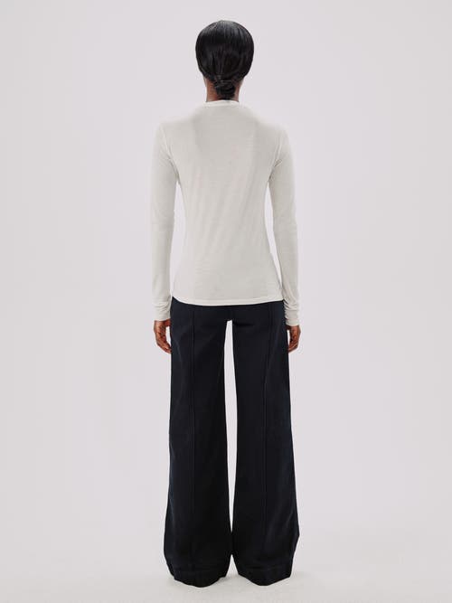 Shop Another Tomorrow Long Ballet Scoop Tee In Vanilla