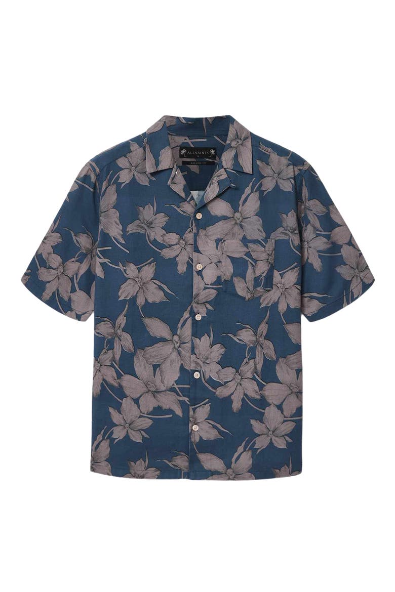 Parterre Print Button-Up, Alternate, color, BAY BLUE