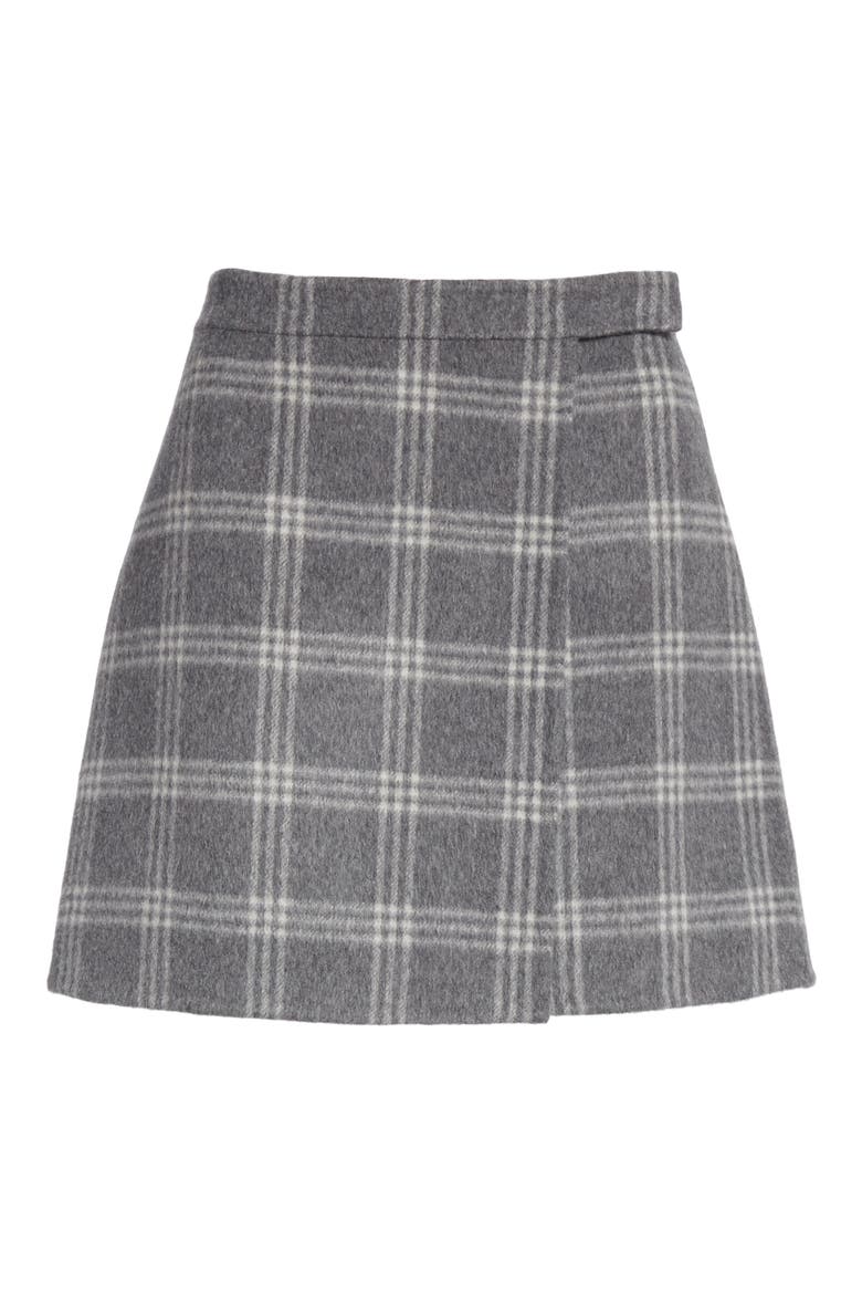 Westport Plaid Wool & Cashmere Miniskirt, Alternate, color, CHARCOAL MELANGE MULTI