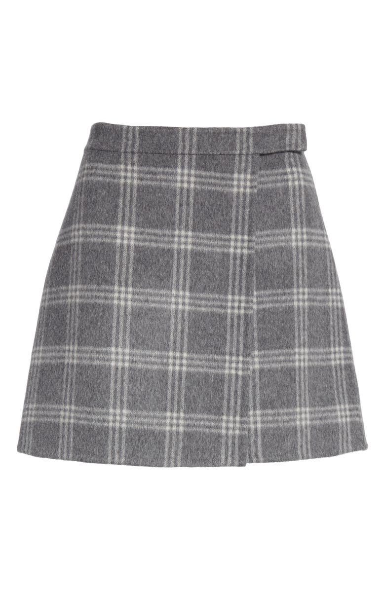 Theory Westport Plaid Wool & Cashmere Miniskirt, Alternate, color, 