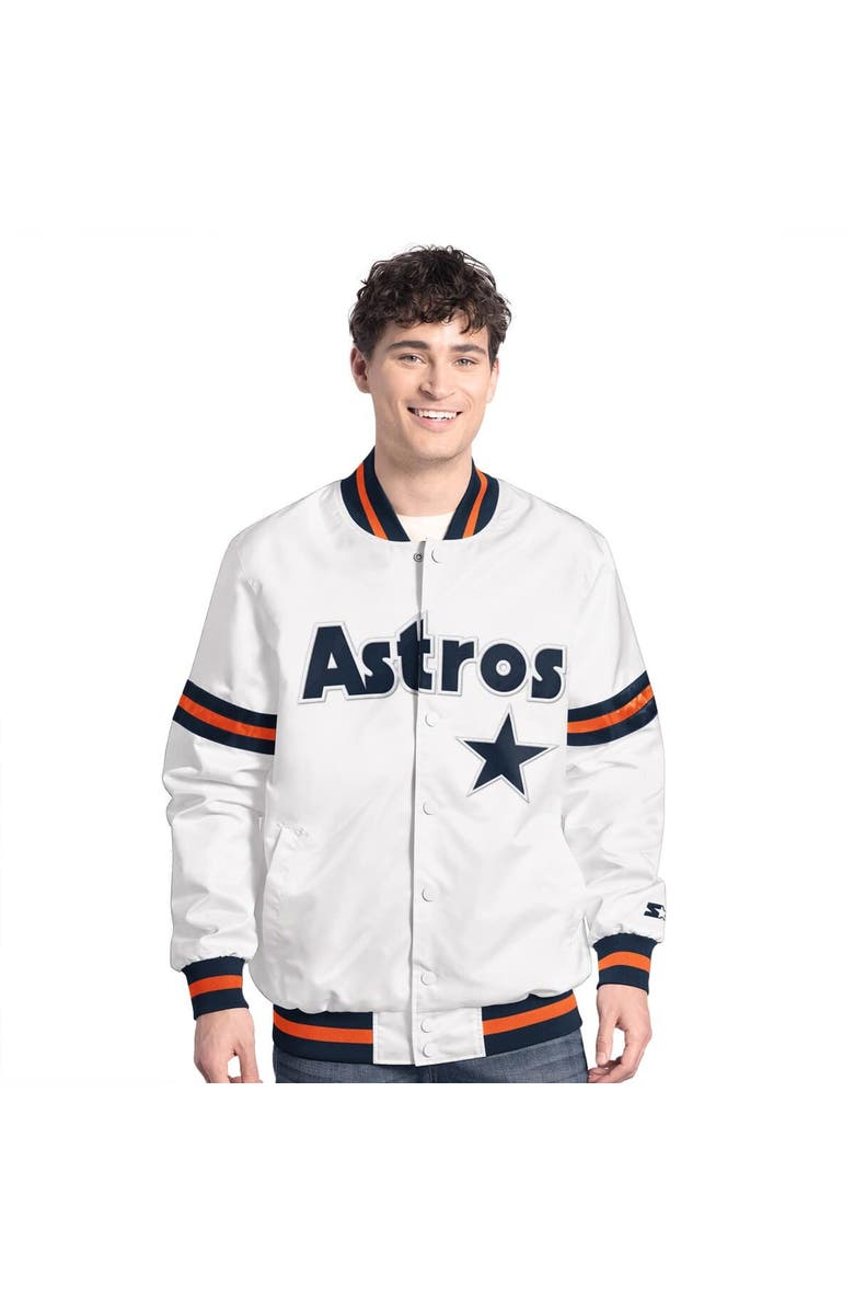 STARTER Men's Starter  White Houston Astros Cooperstown Scout Full-Snap Varsity Jacket, Main, color, White