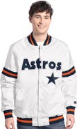 STARTER Men's Starter  White Houston Astros Cooperstown Scout Full-Snap Varsity Jacket
