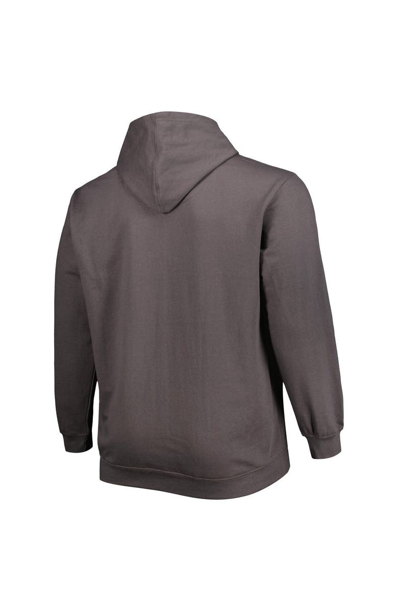 PROFILE Men's Charcoal Houston Texans Big & Tall Logo Pullover Hoodie, Alternate, color, 