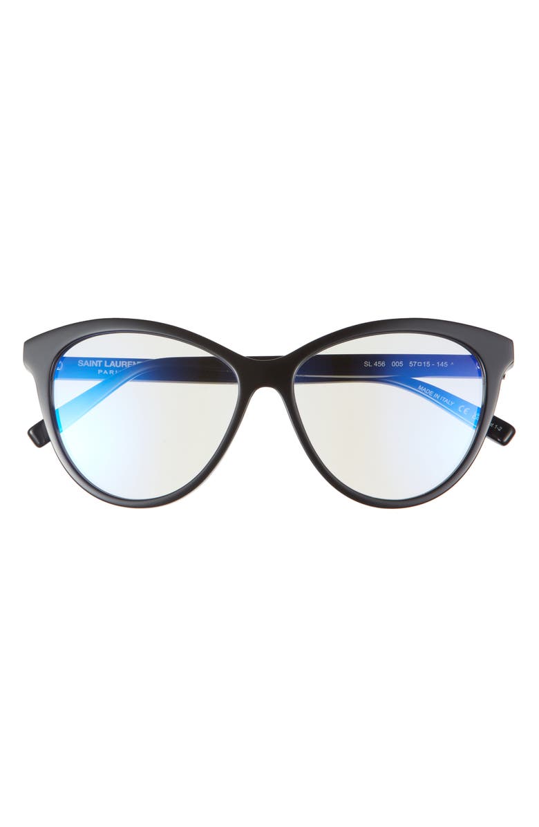 Saint Laurent 57mm Cat Eye Fashion Glasses, Main, color, 