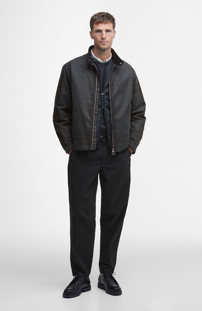 Barbour Check Harrington Waxed Cotton Jacket, Alternate, color, 