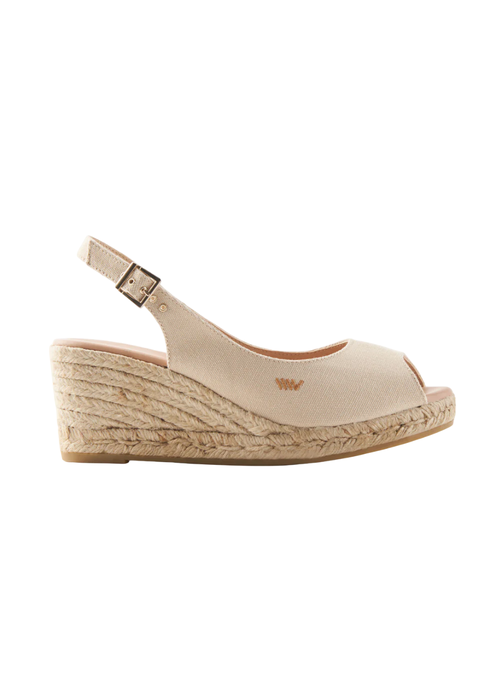 Viscata Gavina Canvas Espadrille Sandal Wedges In Beige