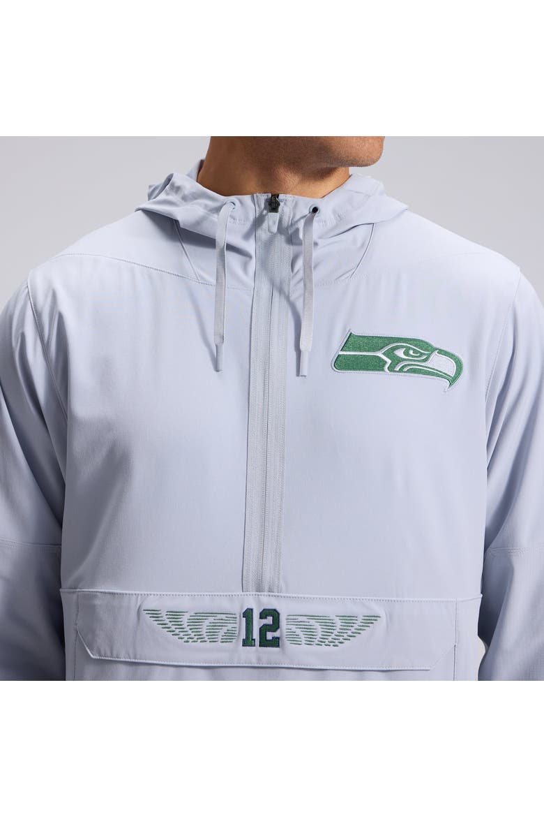 Men's Nike  Gray Seattle Seahawks Rivalries Collection Sideline Anorak Half-Zip Jacket, Alternate, color, Gray