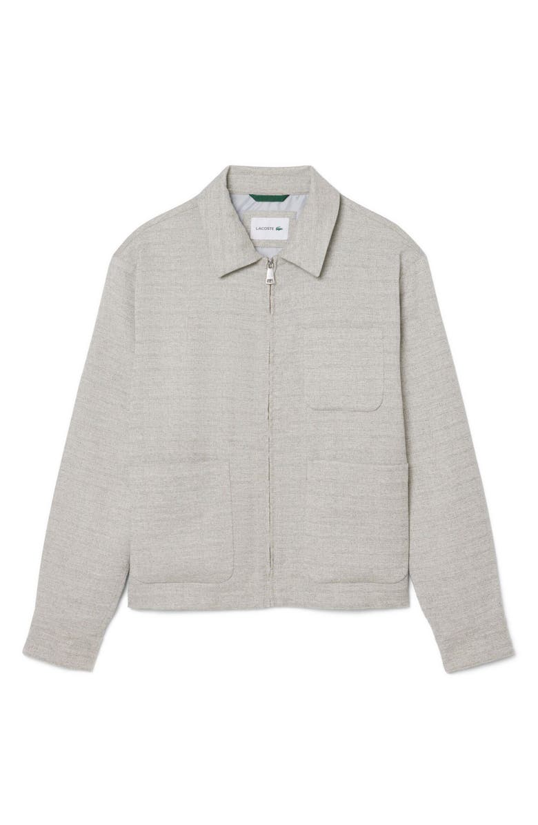 Lacoste Zip Jacket, Main, color, Grey Chine