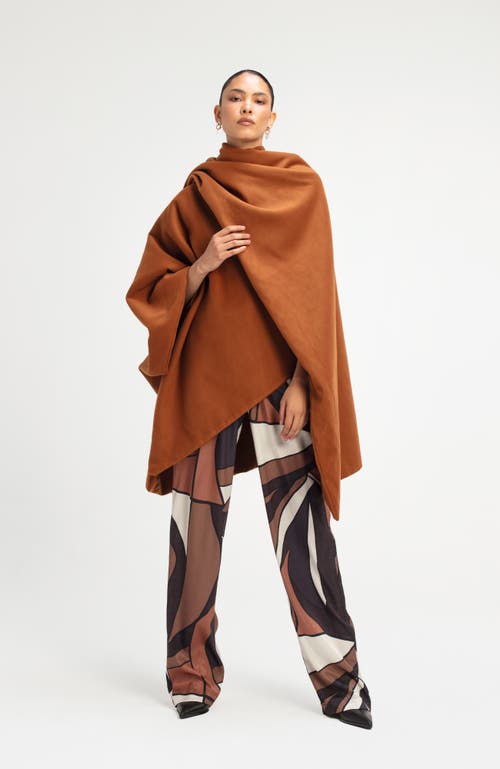 Diarrablu Wrap Cape  In Solid Brown