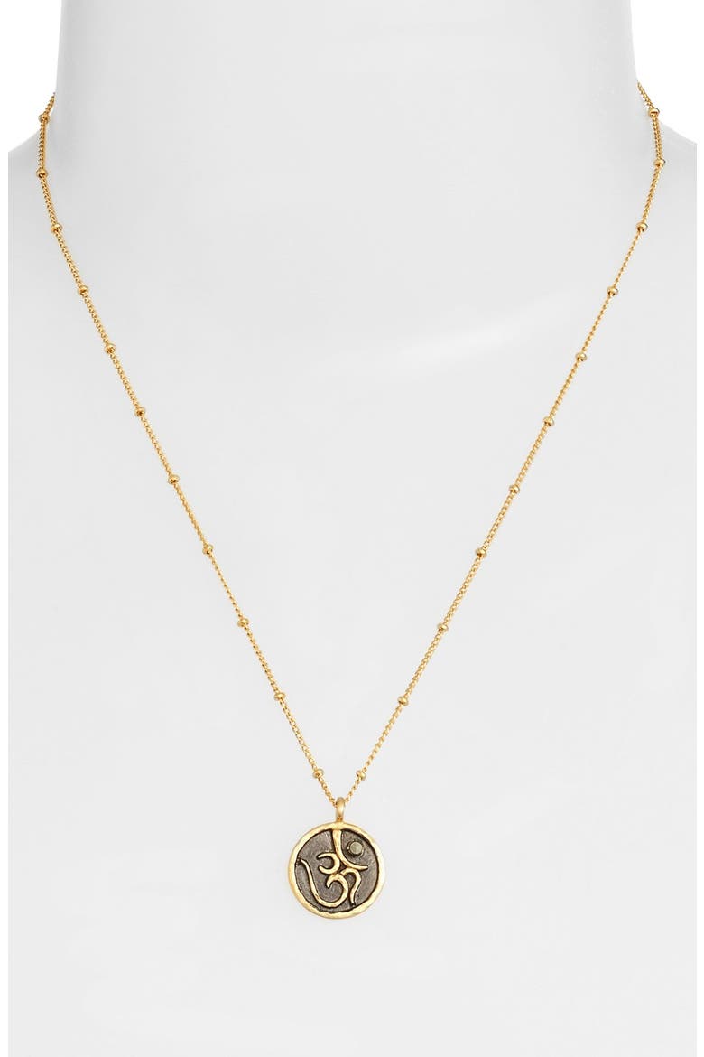 Satya Jewelry 'Om' Pendant Necklace, Alternate, color, BLACK/ GOLD
