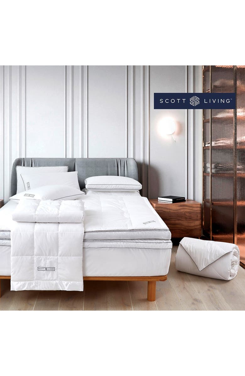 BLUE RIDGE HOME FASHIONS Scott Living 225-Thread Count Mattress Topper - Full - White, Alternate, color,