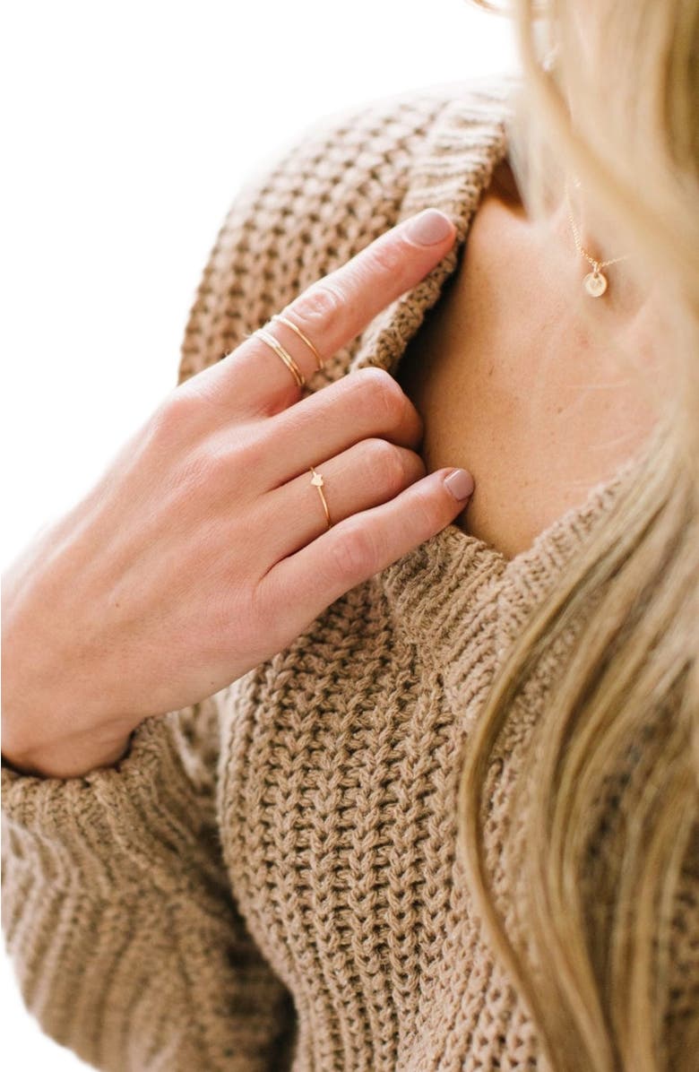 MADE BY MARY Heart Stacking Ring, Alternate, color, Gold Filled