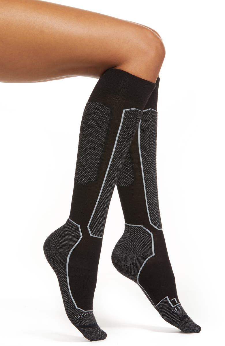Icebreaker Light Over the Calf Merino Wool Blend Ski Socks, Main, color, 