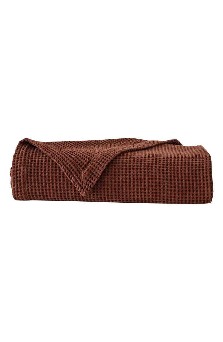 Woven & Weft Cotton Waffle Weave Blanket, Main, color, Cacao Brown