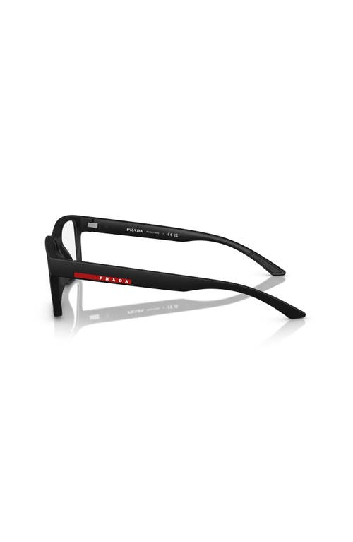 Prada Linea Rossa 54mm Rectangle Optical Glasses In Black