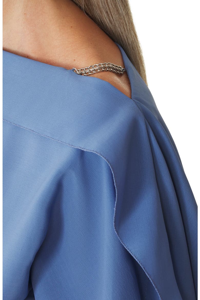 Long-Sleeved Top In Crepe De Chine, Alternate, color, Jeanne Blue