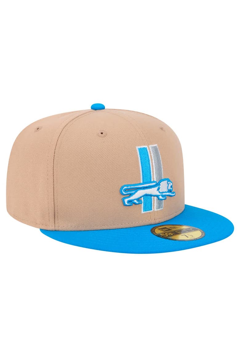 Men's New Era Tan Detroit Lions  Throwback Logo Main 59FIFTY Fitted Hat, Alternate, color, Tan