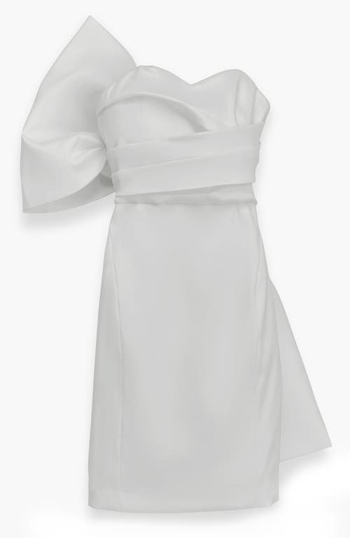 Donna Karan New York One-shoulder Cocktail Minidress In Cream