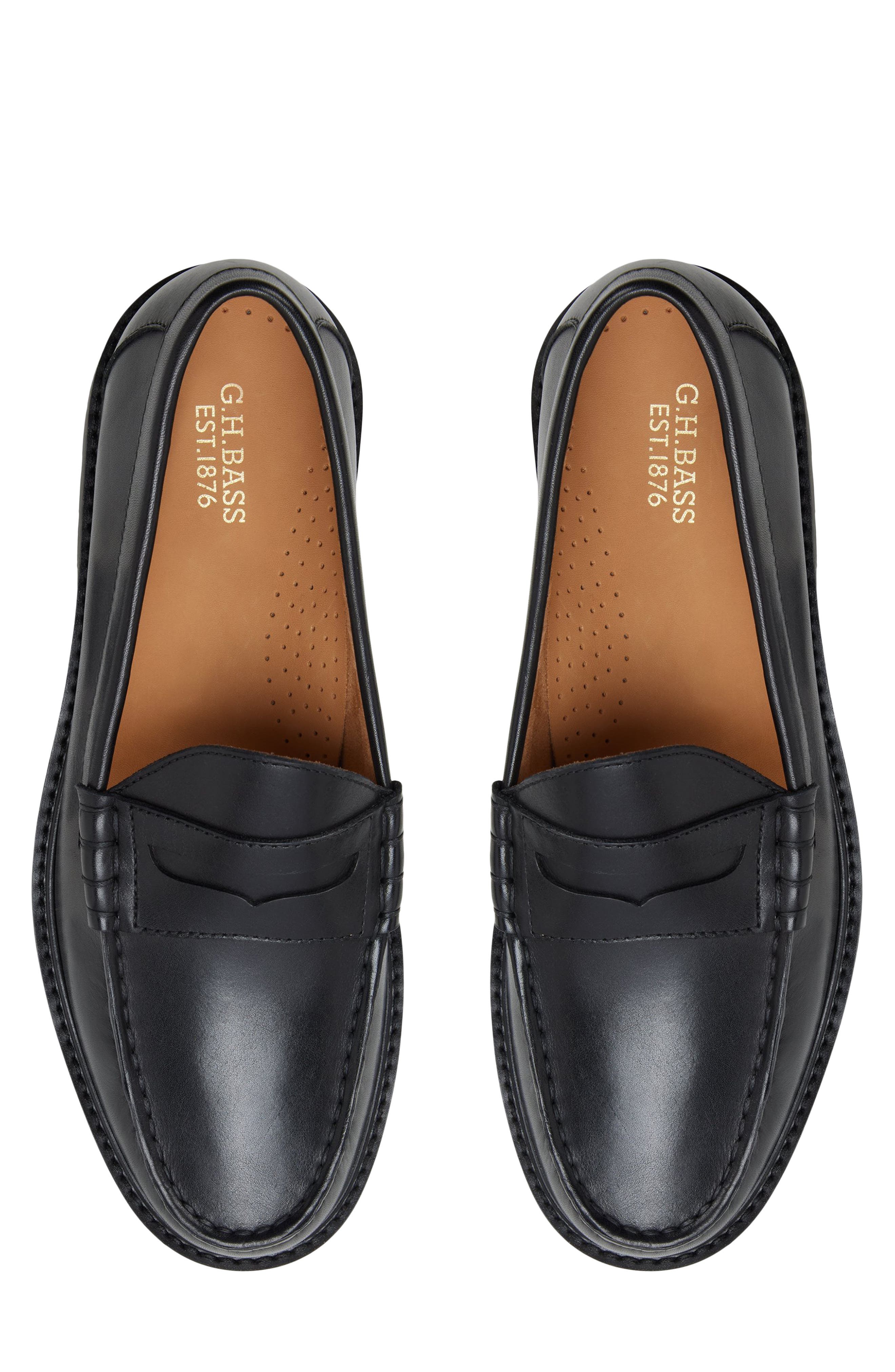 G.H.BASS Hartford Lugged Penny Loafer, Alternate, color, Black