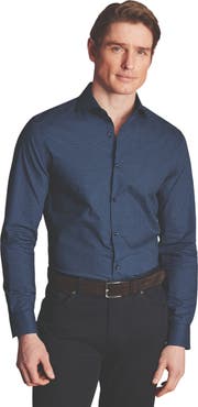 Charles Tyrwhitt Slim Fit Semi-Cutaway Collar Non-Iron Floral Geo Print Shirt