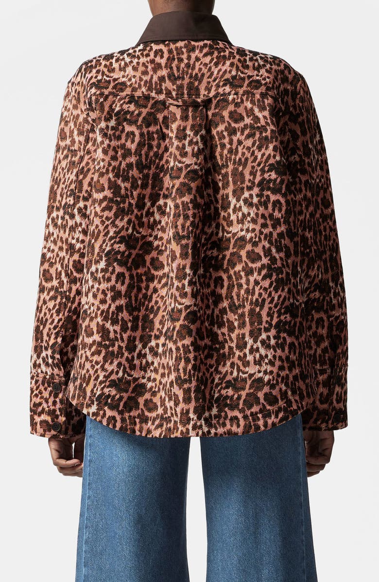 & Other Stories Leopard Print Oversize Jacket, Alternate, color, Orange Medium Dusty