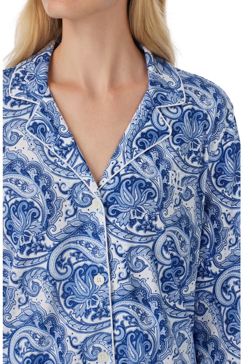 Print Cotton Blend Pajamas, Alternate, color, PAISLEY