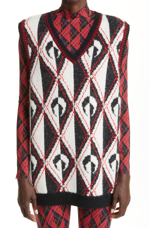 Harlequeen Wool Blend Sweater Vest