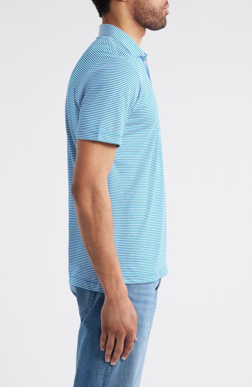 Johnnie-o Dru Stripe Performance Polo In Blue