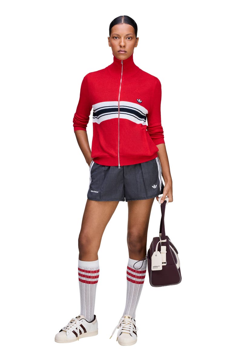 adidas x Wales Bonner Wool Blend Twill Shorts, Alternate, color, Dark Grey Heather