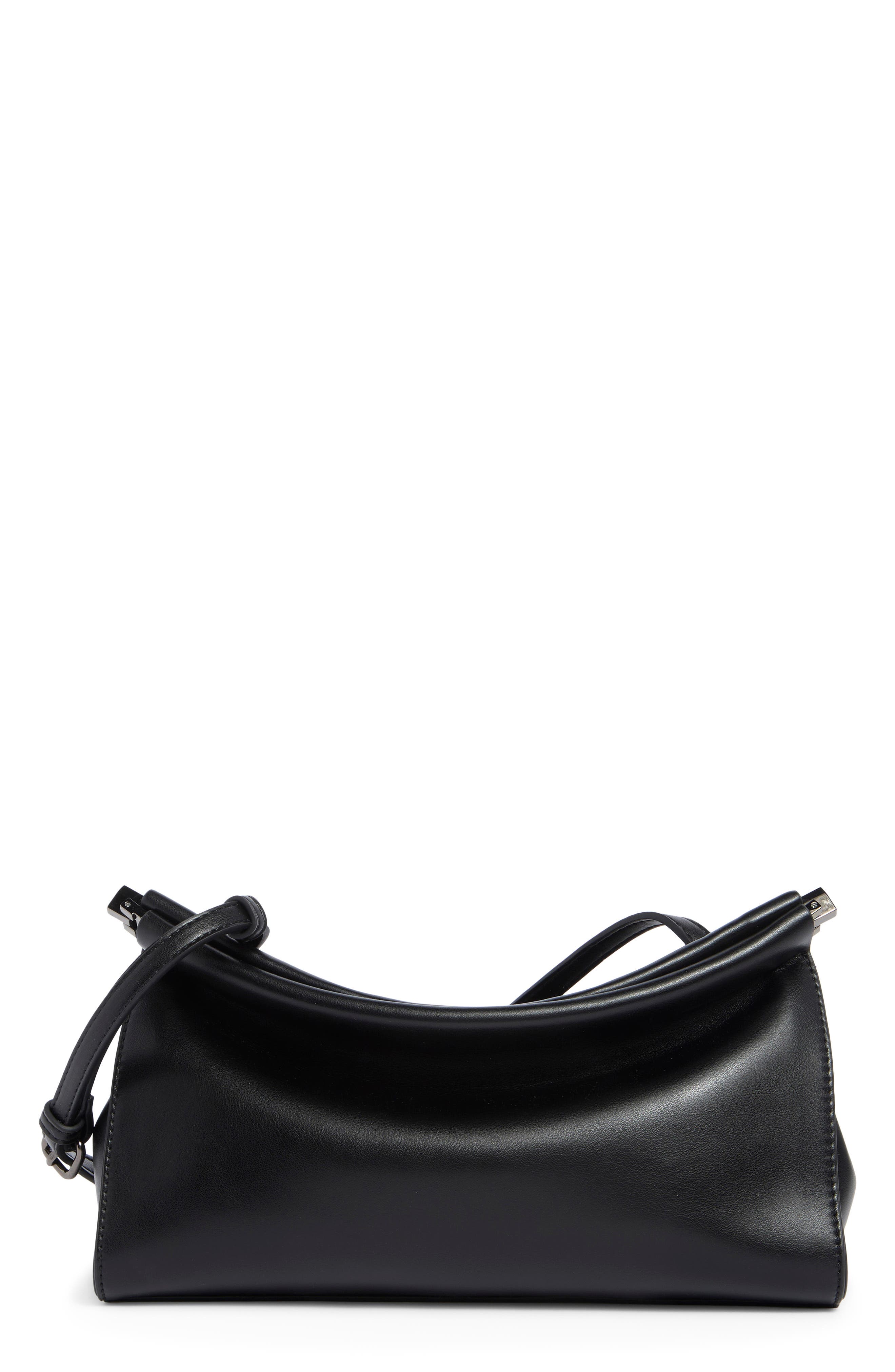 Bcbg Faux Leather Shoulder Bag In Black