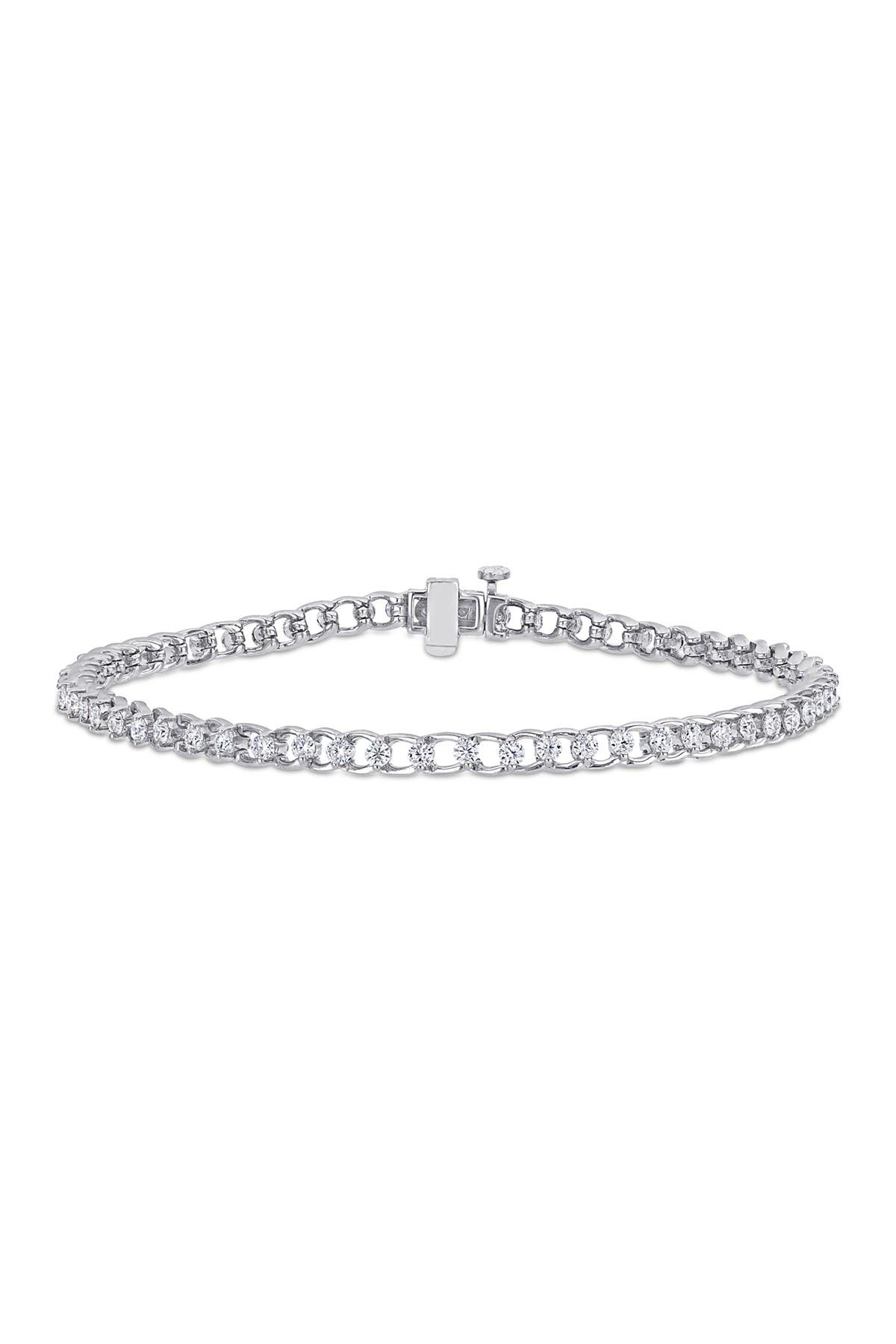 DELMAR Sterling Silver Created 1 7/8ctw Moissanite Bracelet