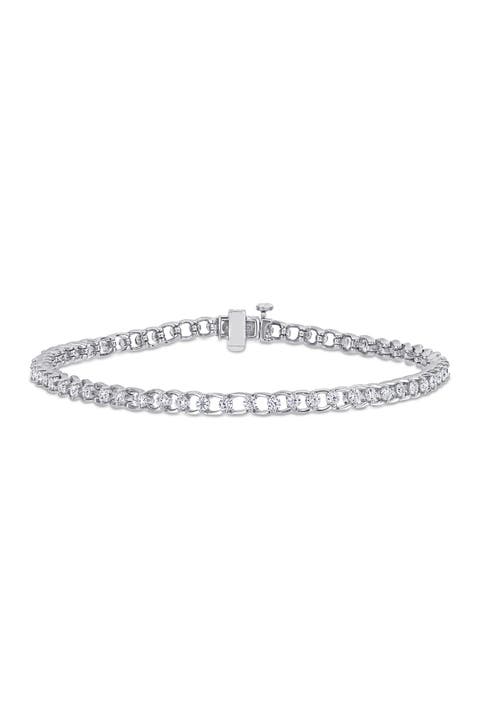 Sterling Silver Created 1 7/8ctw Moissanite Bracelet