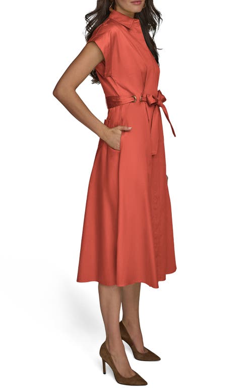 Donna Karan New York Cotton Midi Shirtdress In Spring Mel