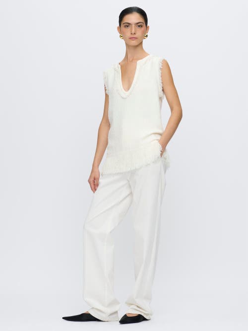 Callas Milano Comporta Sleeveless Fringed Boucle Top