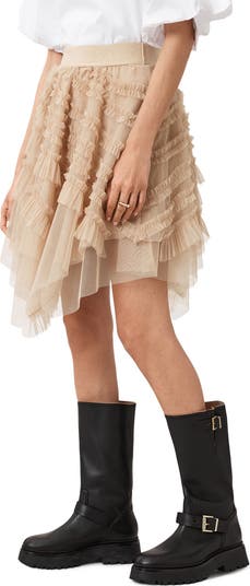 AllSaints Jayde Handkerchief Hem Tulle Skirt | Nordstrom