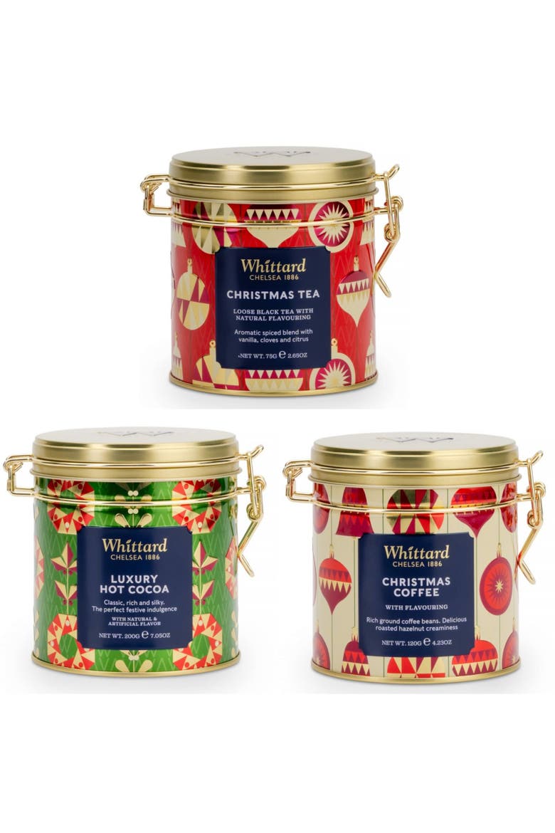 Holiday Tea, Coffee and Hot Cocoa tins, 3 piece, Main, color, No Color