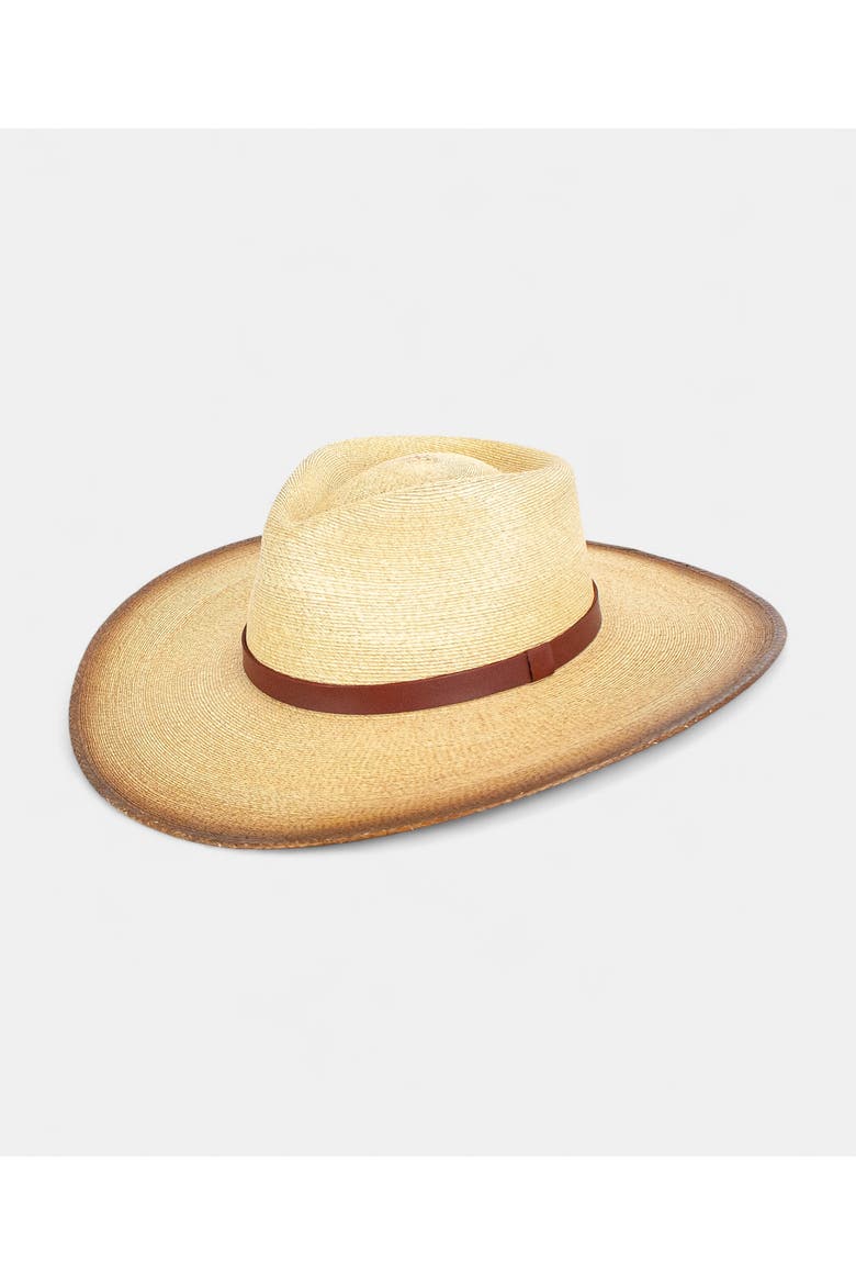 Yosef Palm Leaf Resort Hat, Main, color, TEA STAIN