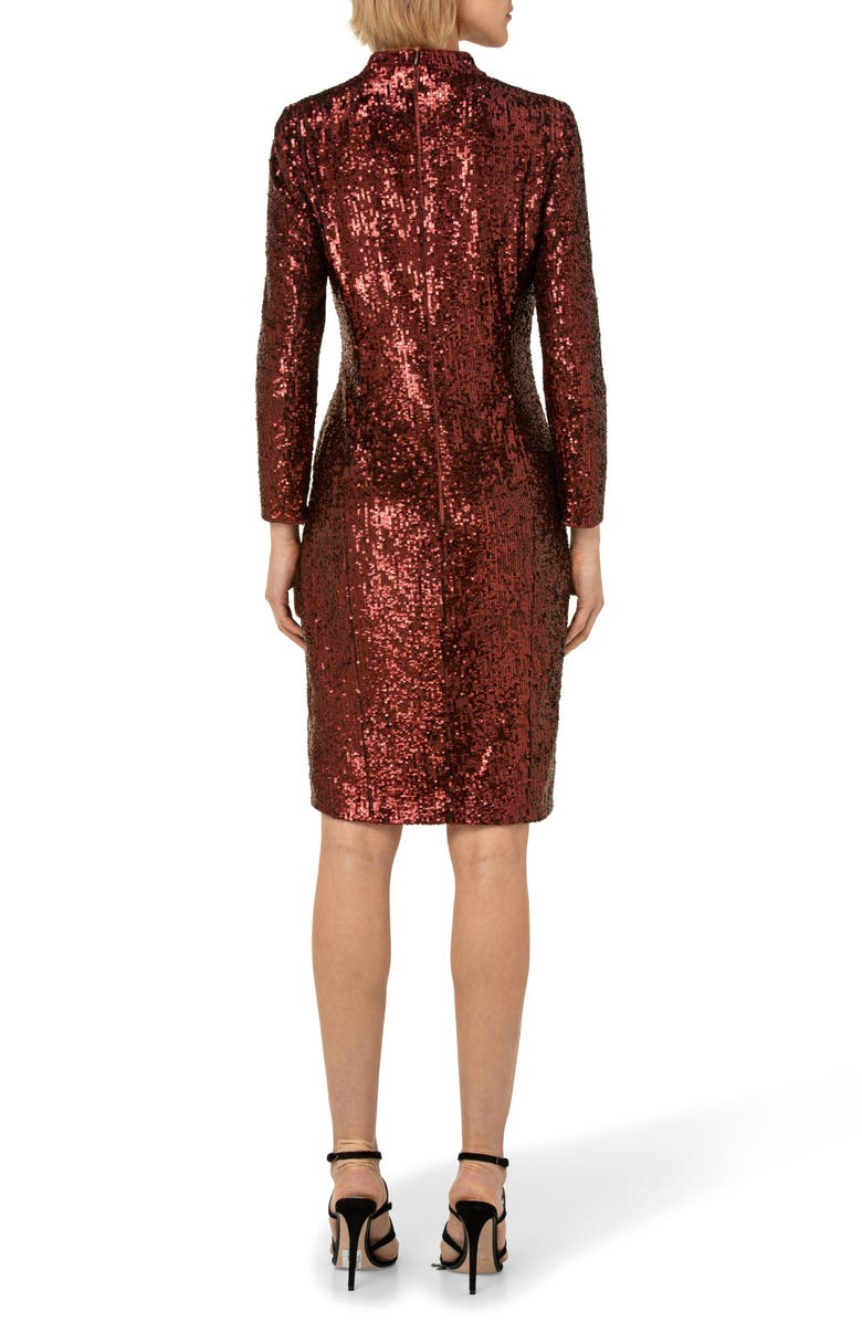 Akris Sequin Mock Neck Sheath Dress, Alternate, color, 