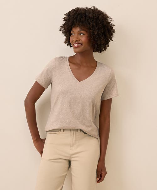Pact Organic Cotton Softspun V-neck Tee In Neutral