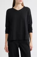 Eileen Fisher V-Neck Long Sleeve Box T-Shirt