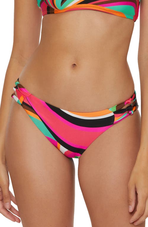 Trina Turk Swoop Reversible Hipster Bikini Bottoms in Pink Multi 