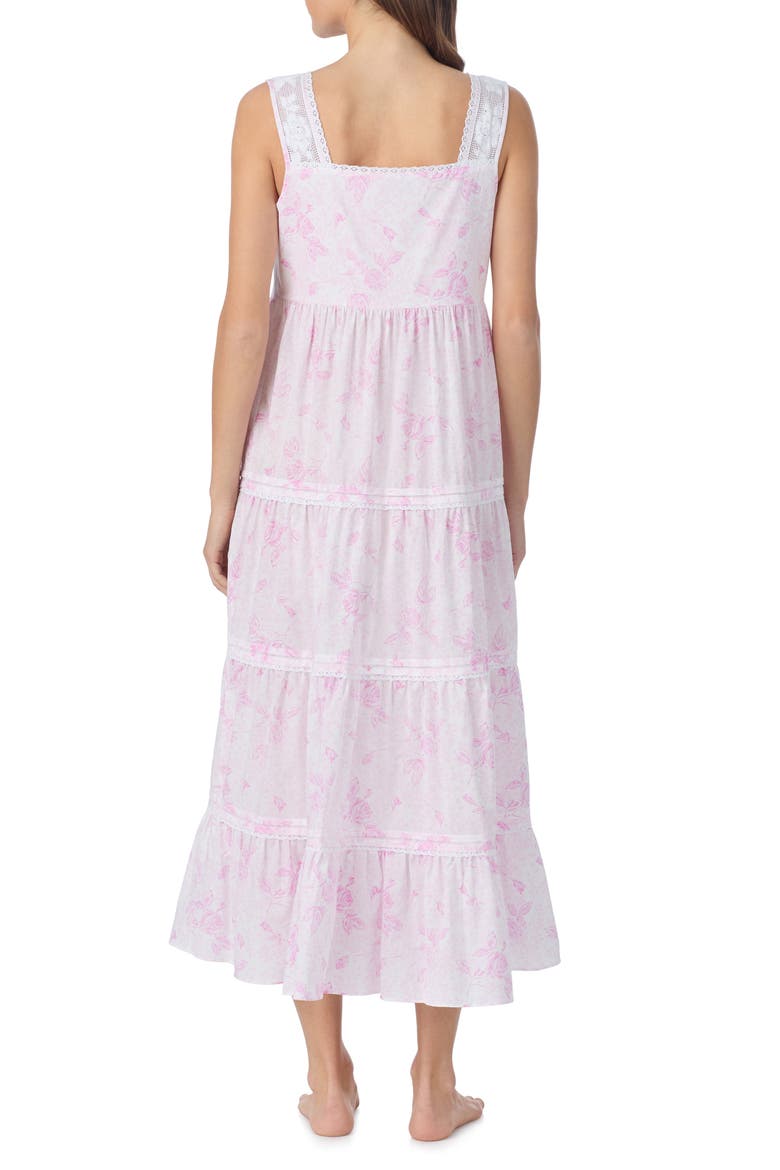 Tiered Cotton Ballet Nightgown, Alternate, color, ROSE PRT
