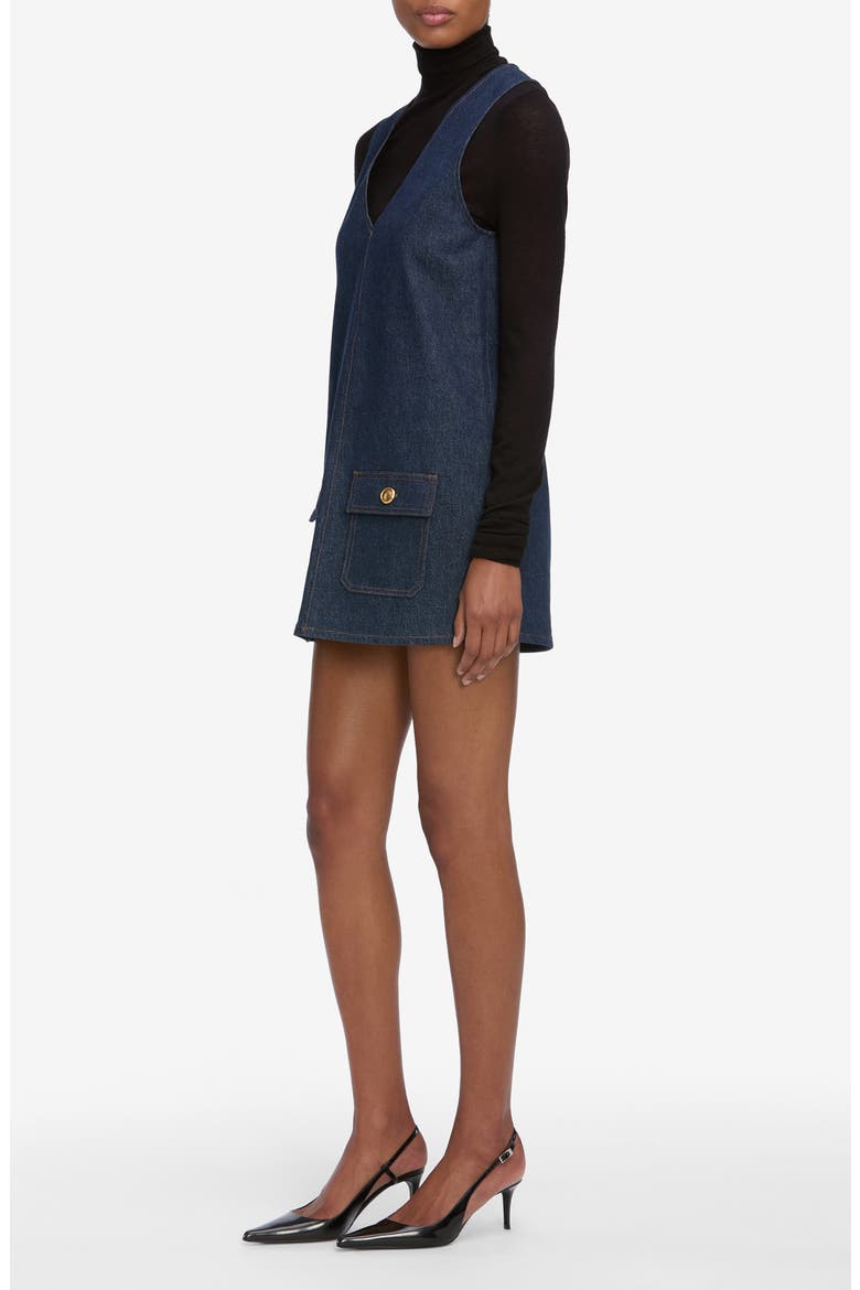 The Pinafore Denim Minidress, Alternate, color, ALCHEMY