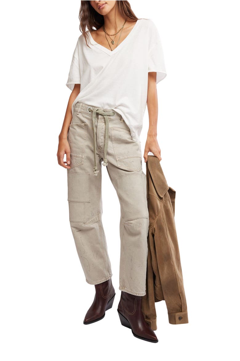 Moxie Low Slung Drawstring Jeans, Alternate, color, JETTY