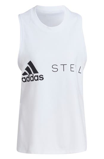 Adidas By Stella Mccartney Logo Graphic Tank In White