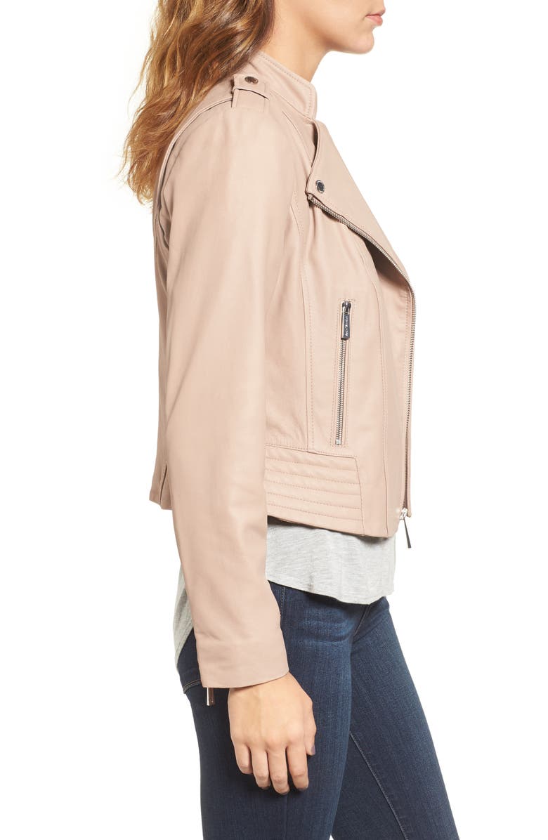 MICHAEL Michael Kors Leather Moto Jacket, Alternate, color,