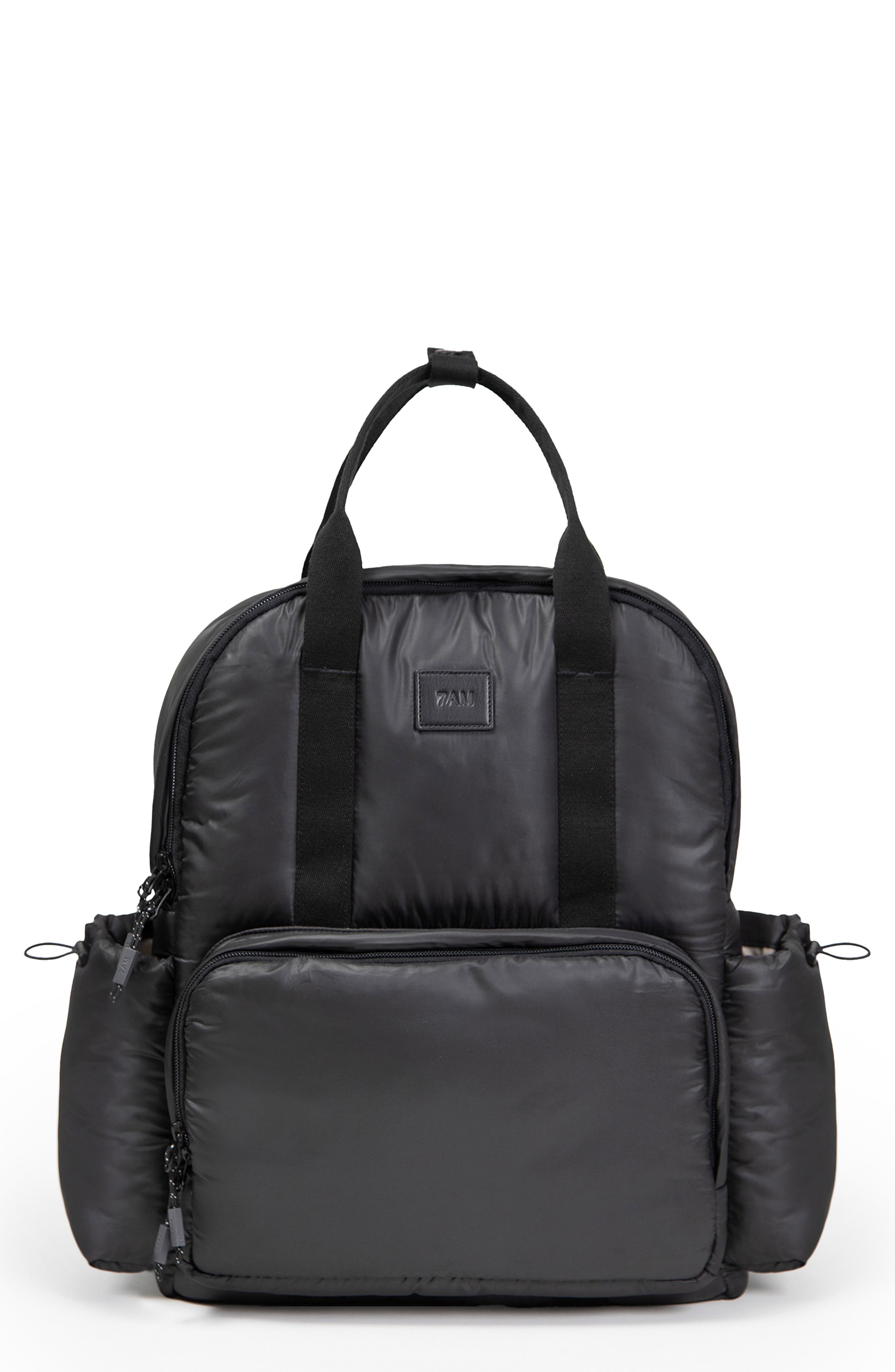 7 A.M. Enfant Sydney Diaper Bag, Main, color, Black