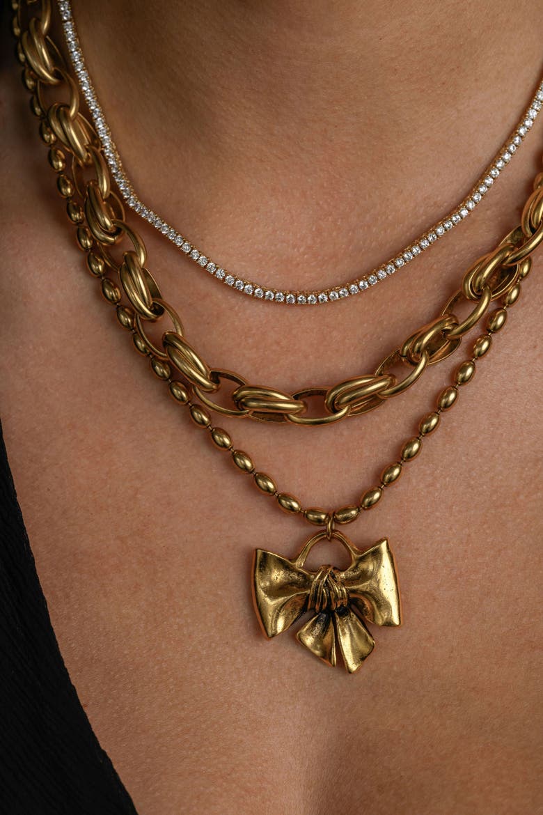 Roxy Necklace, Alternate, color, Gold
