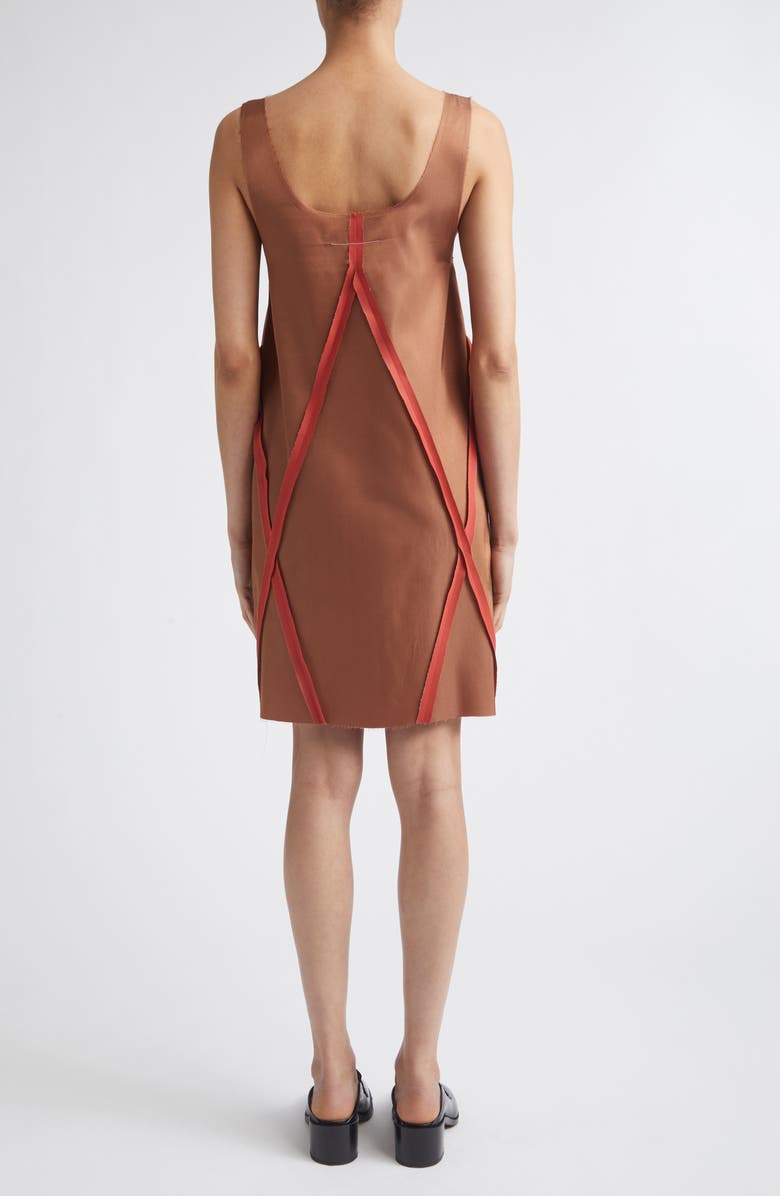 MM6 Maison Margiela V-Neck Midi Dress, Alternate, color, Light Brown